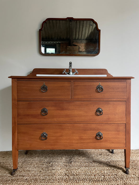 Vintage Chest of Drawers Bathroom Vanity Unit with Inset Sink