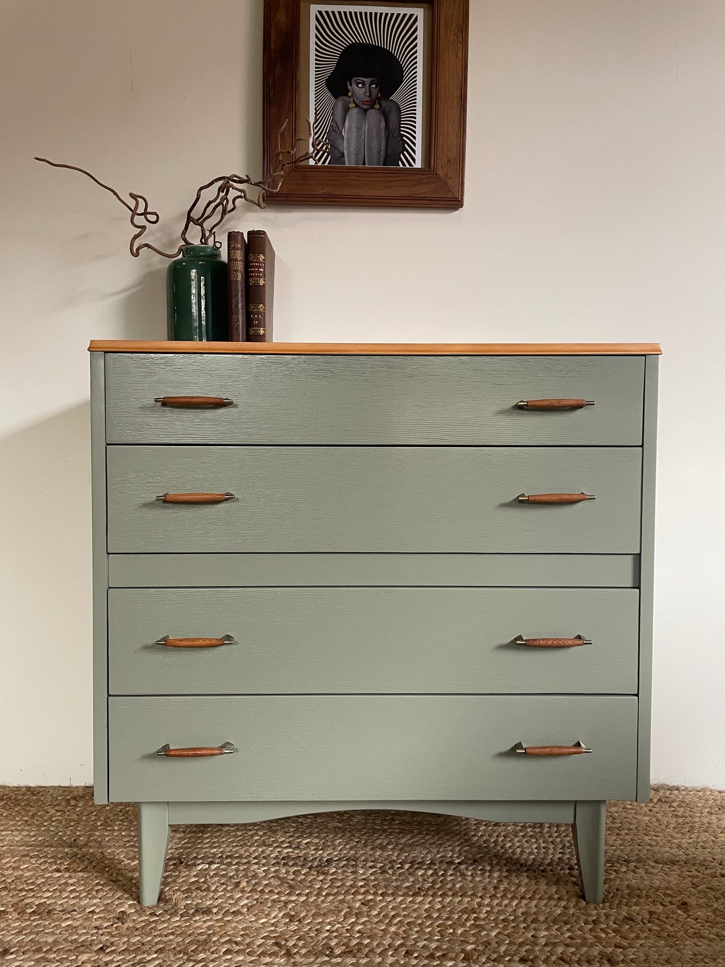 1960s  Lebus Chest of Drawers in Oak and French Gray