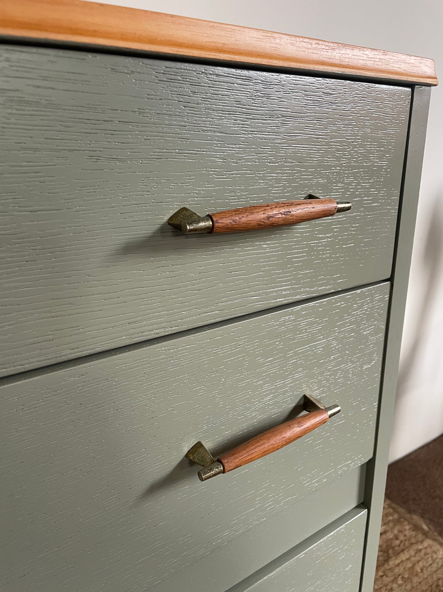 1960s  Lebus Chest of Drawers in Oak and French Gray