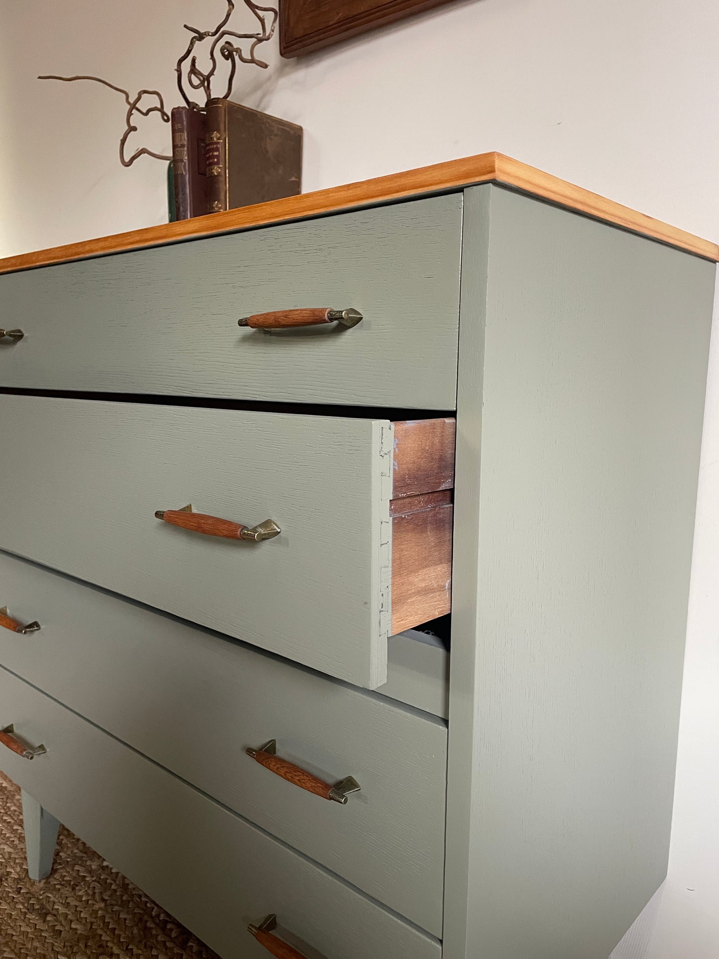 1960s  Lebus Chest of Drawers in Oak and French Gray