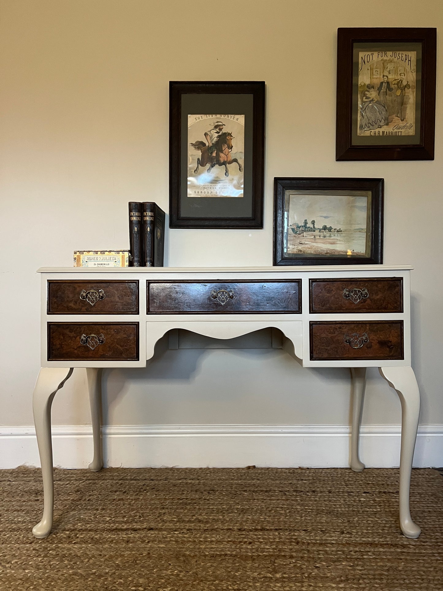 1940s Cream and Walnut Dressing Table