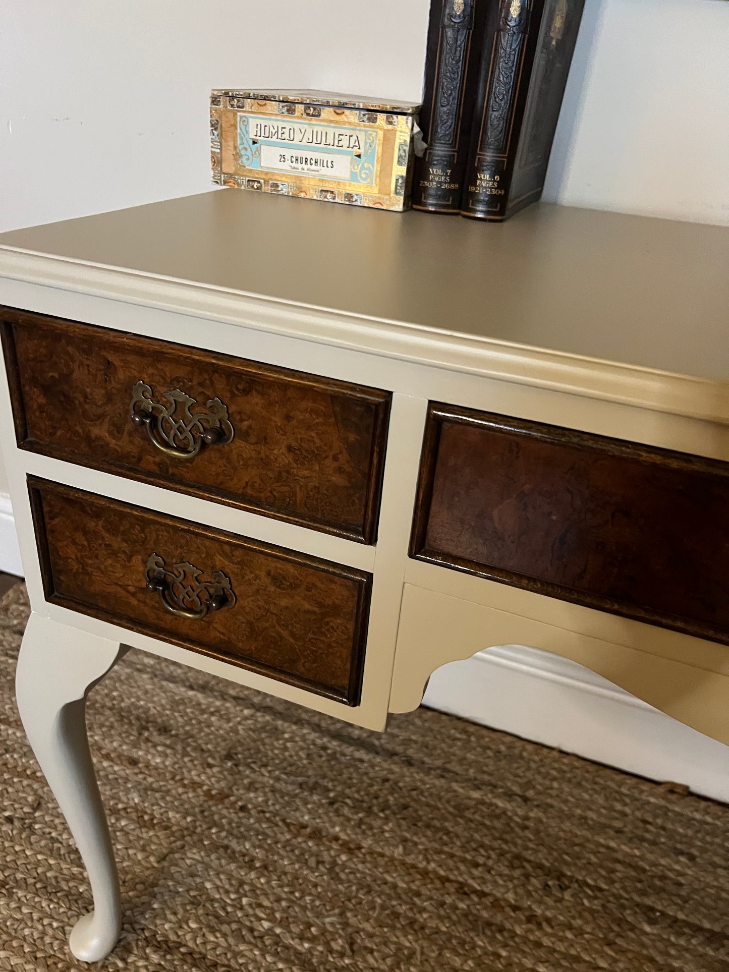 1940s Cream and Walnut Dressing Table