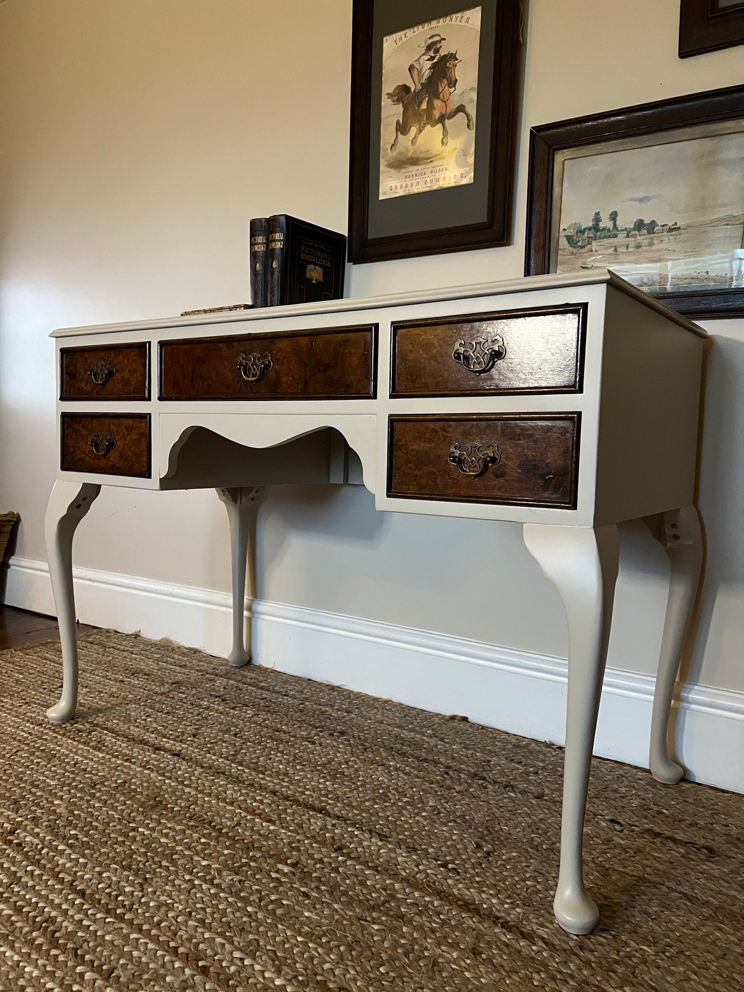 1940s Cream and Walnut Dressing Table