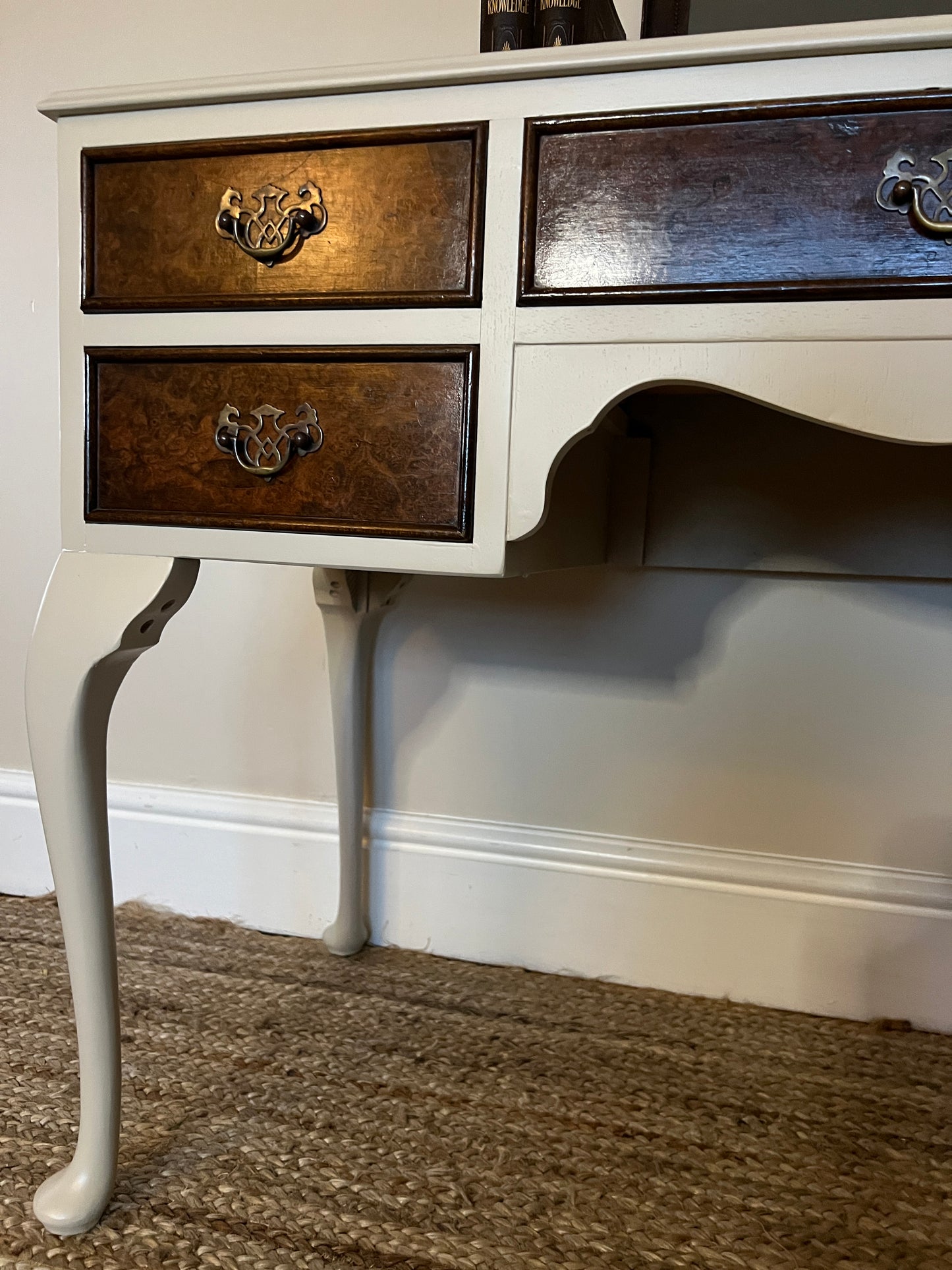 1940s Cream and Walnut Dressing Table