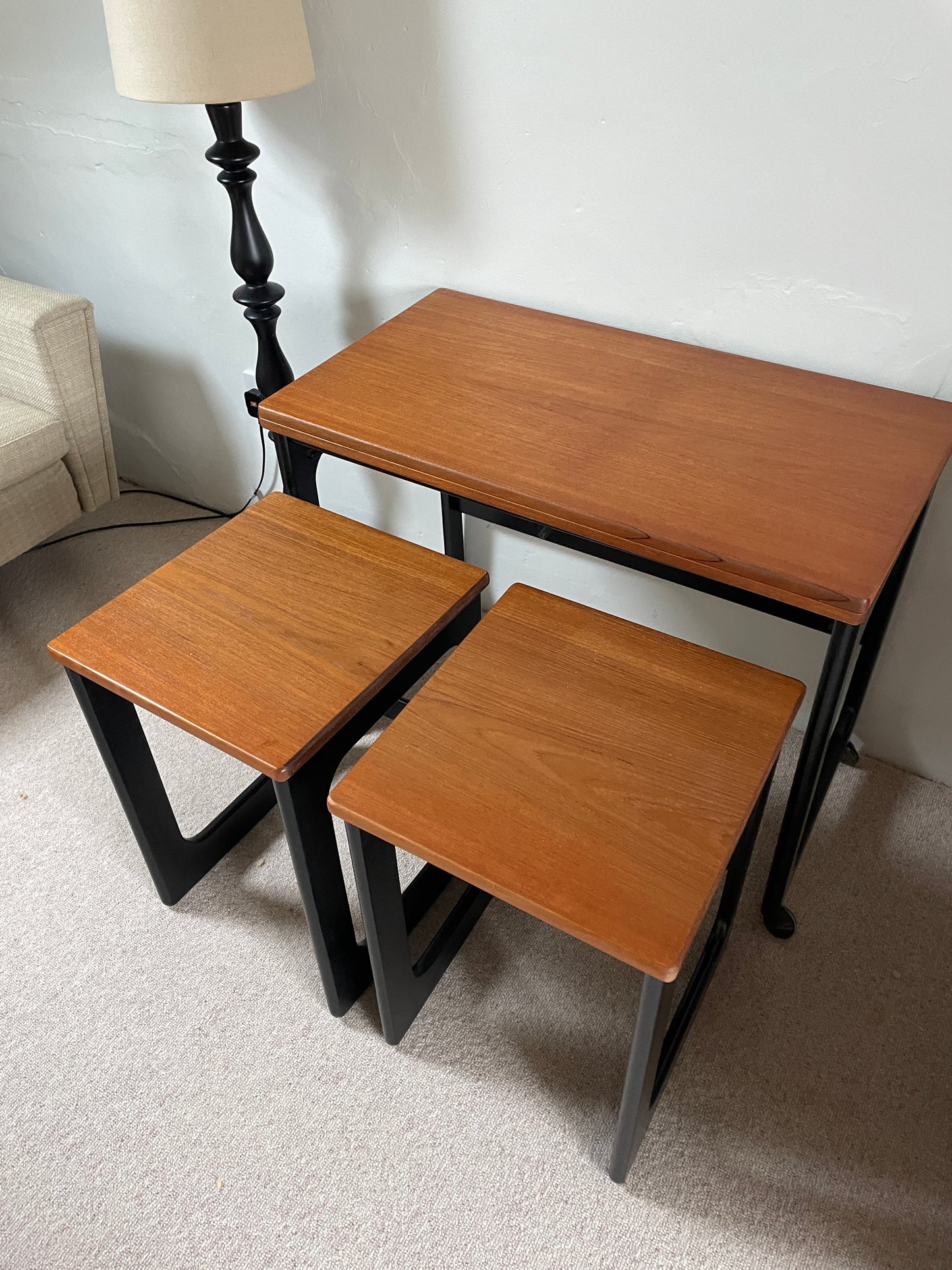 1960s McIntosh Teak Triform Nest of Tables