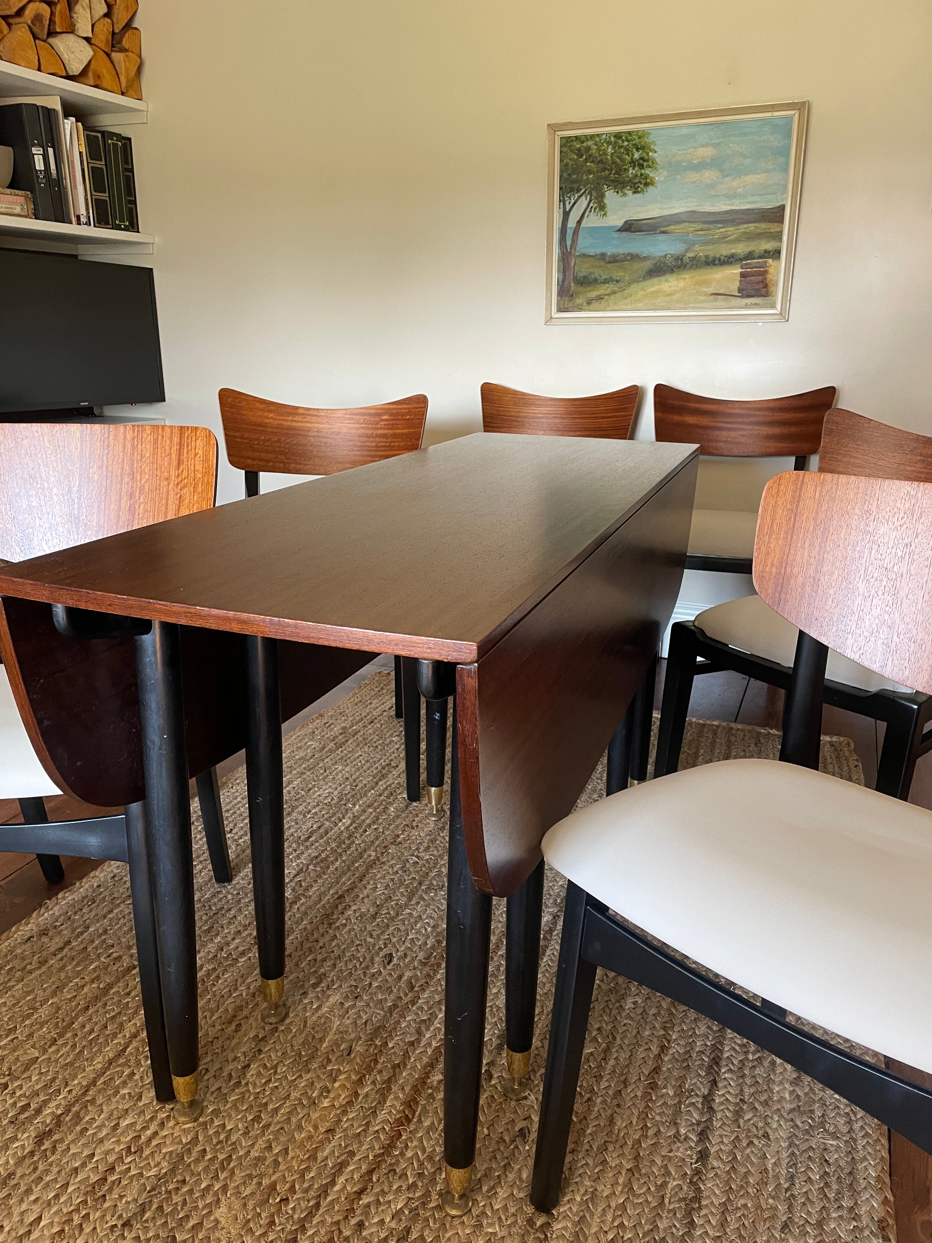 Modern drop leaf table and deals chairs